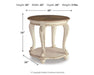 Signature Design White/Brown Round End Table