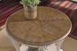 Signature Design White/Brown Round End Table