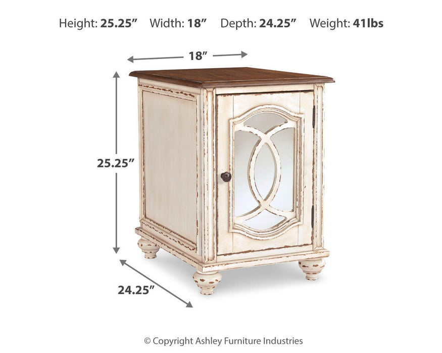 Signature Design White/Brown Chair Side End Table