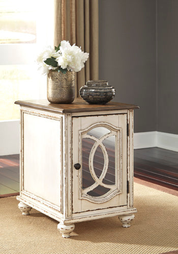 Signature Design White/Brown Chair Side End Table