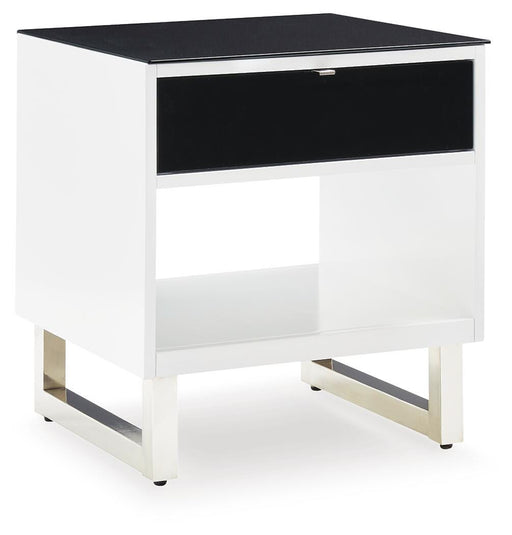 Signature Design White/Black Rectangular End Table