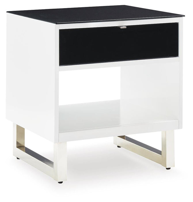 Signature Design White/Black Rectangular End Table