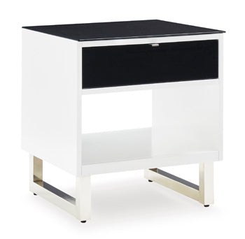 Signature Design White/Black Rectangular End Table
