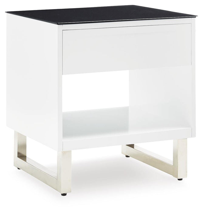 Signature Design White/Black Rectangular End Table