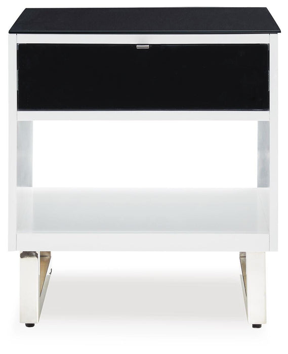 Signature Design White/Black Rectangular End Table