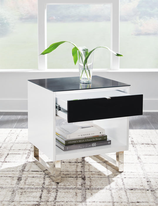 Signature Design White/Black Rectangular End Table