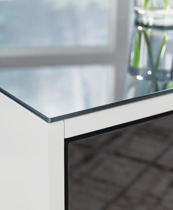 Signature Design White/Black Rectangular End Table