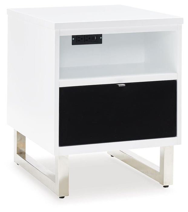 Signature Design White/Black Chair Side End Table