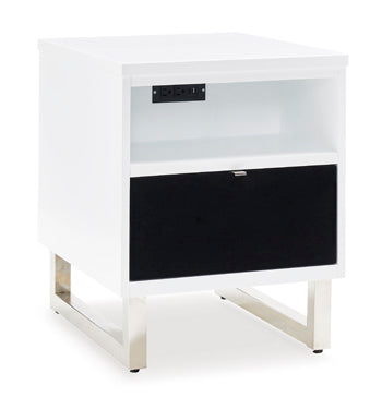 Signature Design White/Black Chair Side End Table