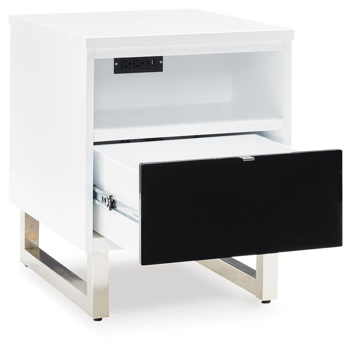 Signature Design White/Black Chair Side End Table