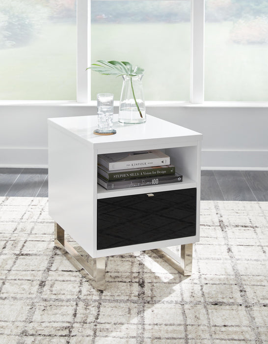 Signature Design White/Black Chair Side End Table