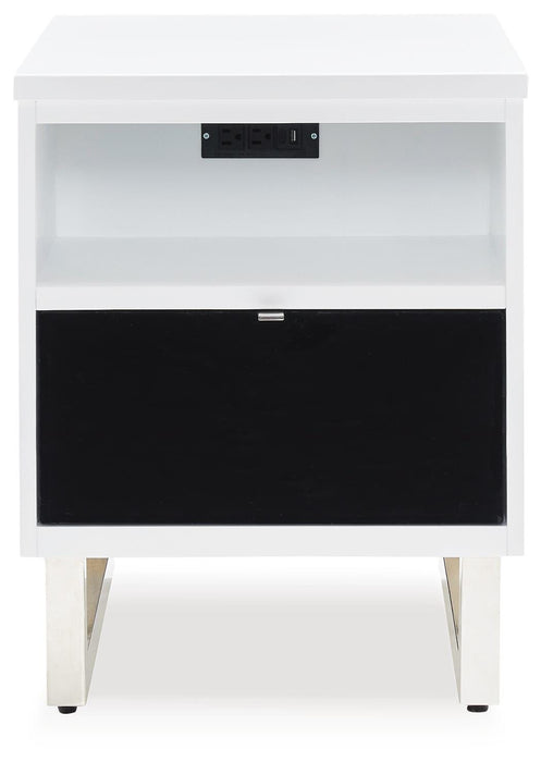 Signature Design White/Black Chair Side End Table