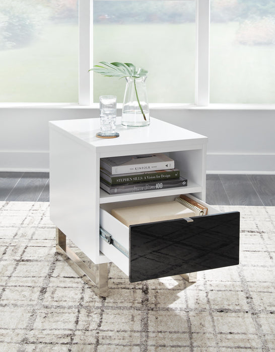 Signature Design White/Black Chair Side End Table