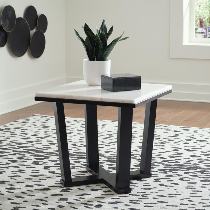 Signature Design White/Espresso Square End Table