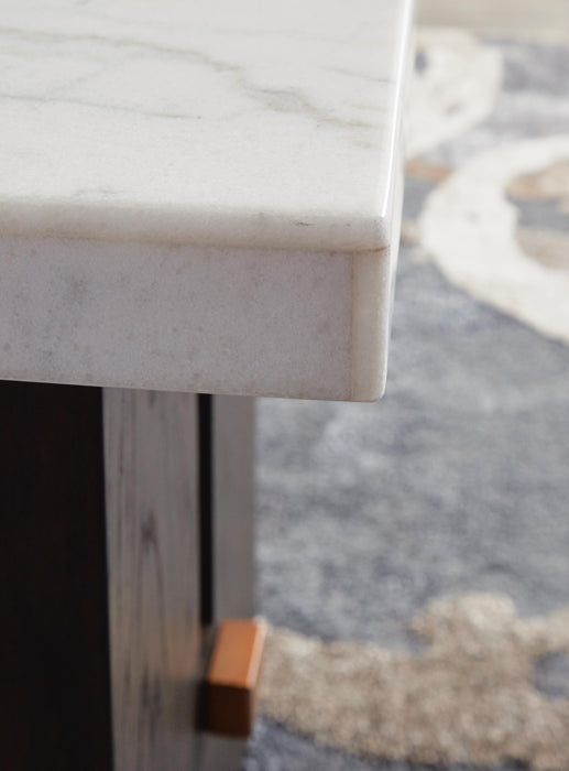Signature Design White/Dark Brown Rectangular End Table