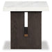 Signature Design White/Dark Brown Rectangular End Table
