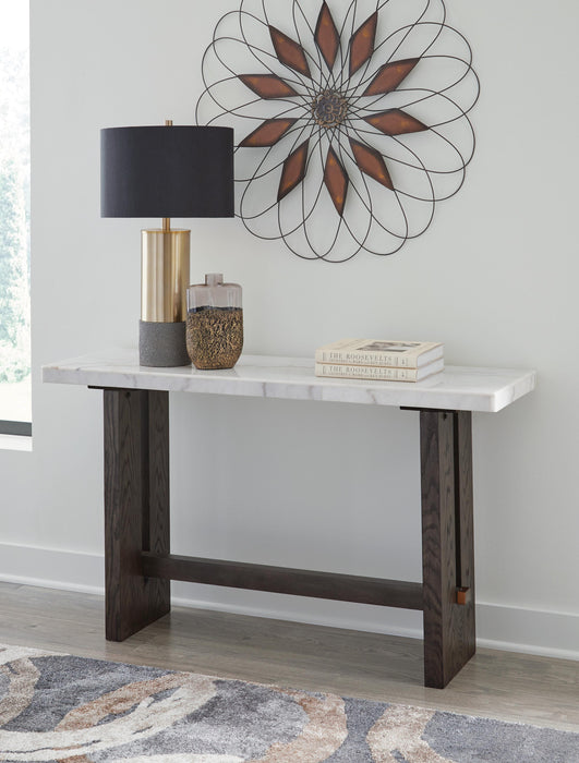 Signature Design White/Dark Brown Sofa Table