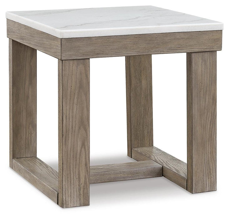 Signature Design Brown/Ivory Square End Table