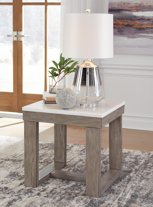 Signature Design Brown/Ivory Square End Table