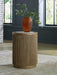Signature Design Light Brown/White Round End Table