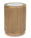 Signature Design Light Brown/White Round End Table