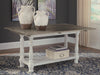 Signature Design Gray/White Flip Top Sofa Table