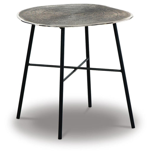 Signature Design Chrome/Black Round End Table