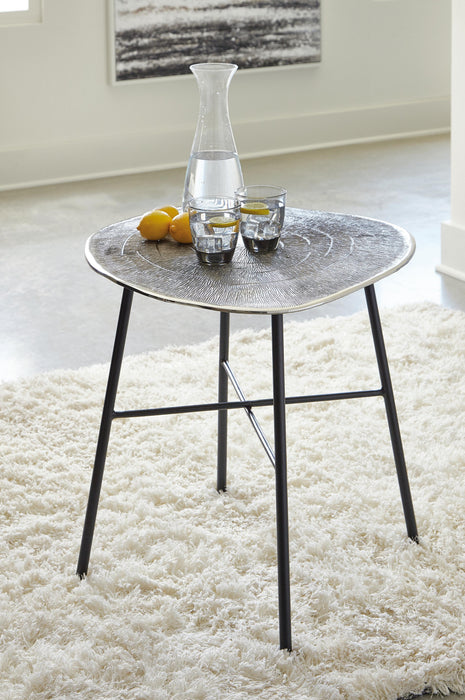 Signature Design Chrome/Black Round End Table