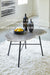 Signature Design Chrome/Black Round End Table