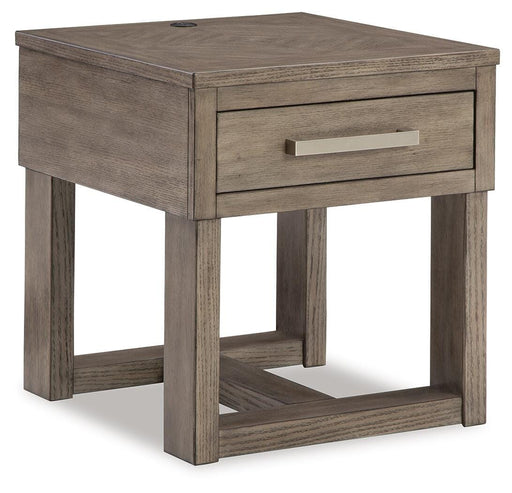 Signature Design Grayish Brown/White Rectangular End Table