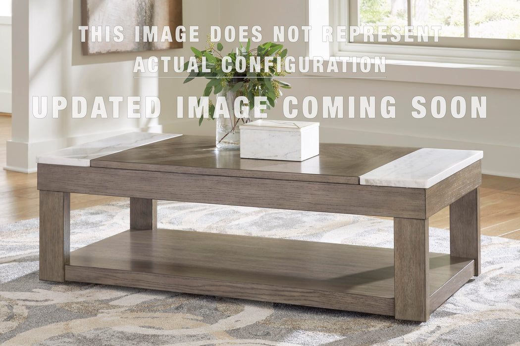 Signature Design Grayish Brown/White Rectangular End Table
