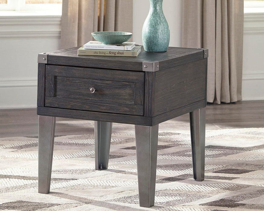 Signature Design Dark Gray Rectangular End Table