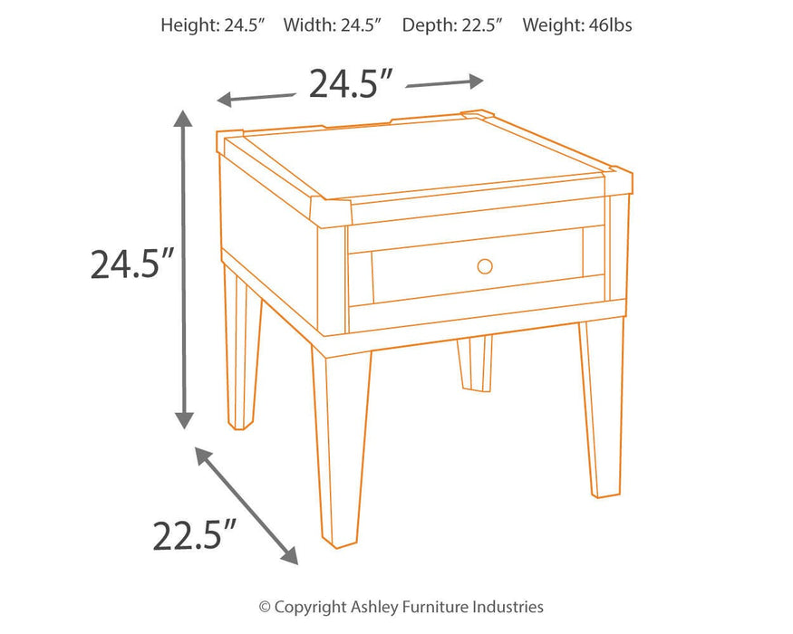 Signature Design Dark Gray Rectangular End Table