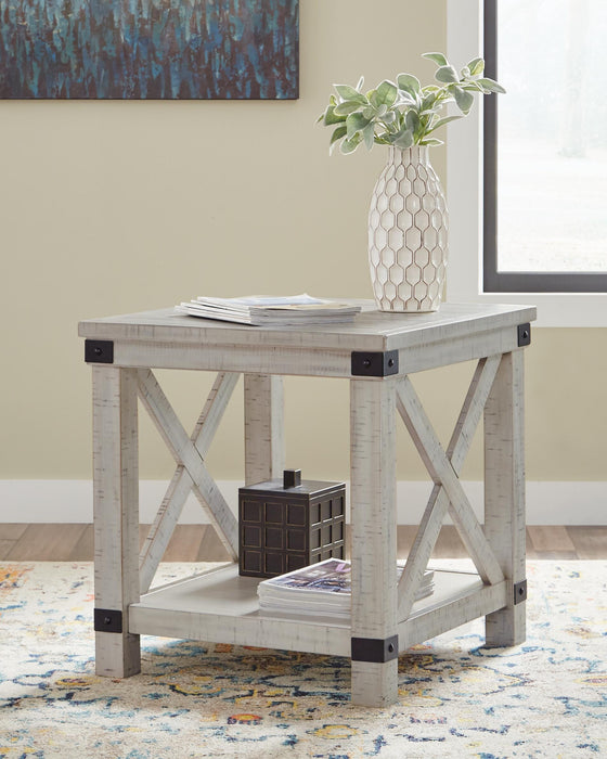 Signature Design Whitewash Rectangular End Table