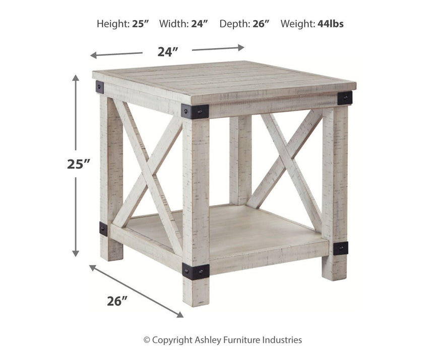 Signature Design Whitewash Rectangular End Table