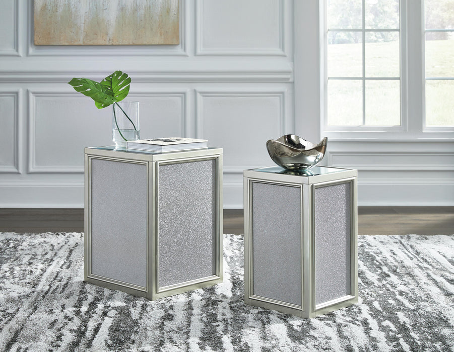 Signature Design Silver Finish Nesting End Tables (2/CN)