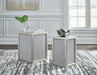 Signature Design Silver Finish Nesting End Tables (2/CN)