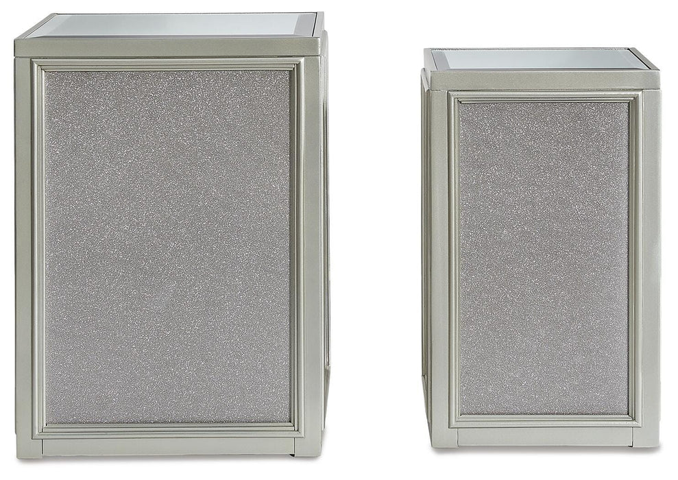 Signature Design Silver Finish Nesting End Tables (2/CN)