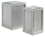 Signature Design Silver Finish Nesting End Tables (2/CN)
