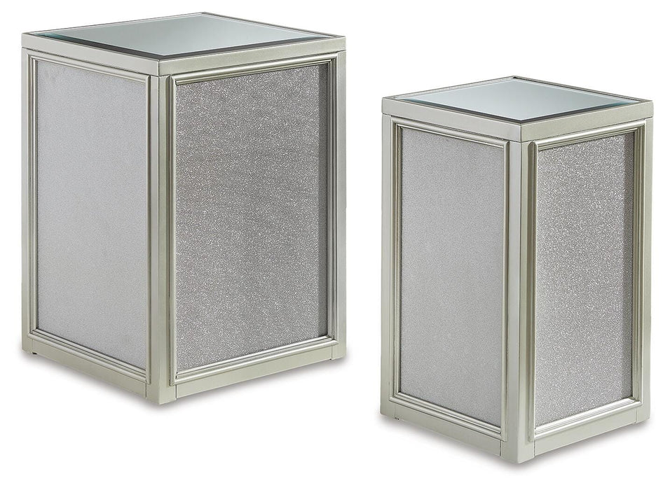 Signature Design Silver Finish Nesting End Tables (2/CN)