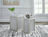 Signature Design Silver Finish Nesting End Tables (2/CN)