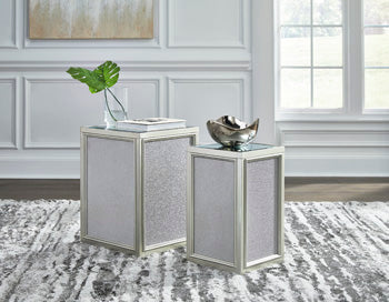Signature Design Silver Finish Nesting End Tables (2/CN)