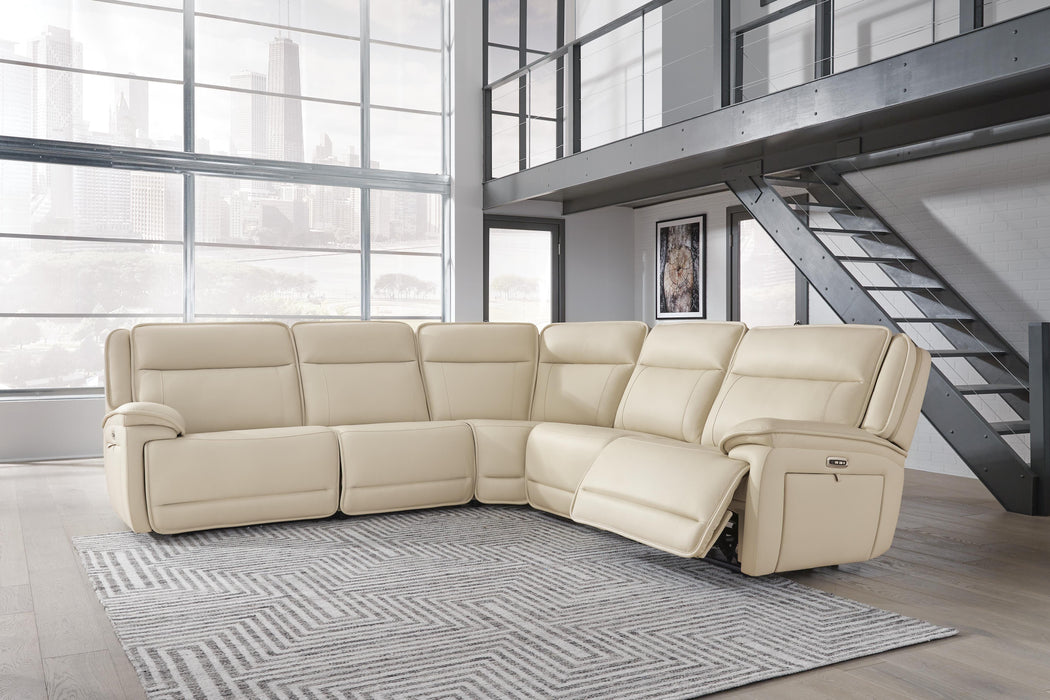 Signature Design Almond 5-Piece Power Reclining Sectional