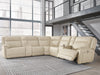 Signature Design Almond 7-Piece Reclining Sectional with 2 Consoles