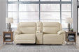 Signature Design Almond 3-Piece Power Reclining Loveseat Sectional with Console