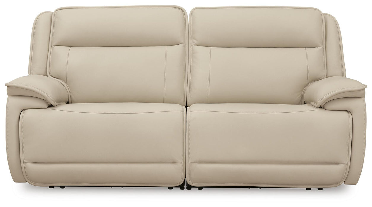 Signature Design Almond 2-Piece Power Reclining Loveseat Sectional