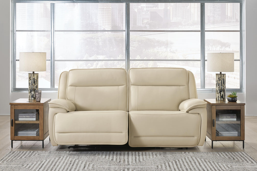 Signature Design Almond 2-Piece Power Reclining Loveseat Sectional