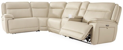 Signature Design Almond 5-Piece Reclining Sectional with Console