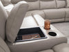 Benchcraft Gray 6-Piece Power Reclining Sectional with Storage Console
