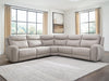 Benchcraft Gray 5-Piece Power Reclining Sectional